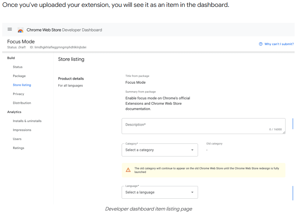 Chrome Web Store Developer Dashboard 截图 2